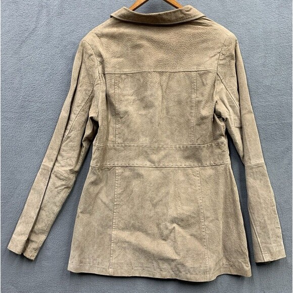 Marcelle Renee Leather Jacket Women’s Large Tan Notch 5 Button Style 2119 - Picture 3 of 16